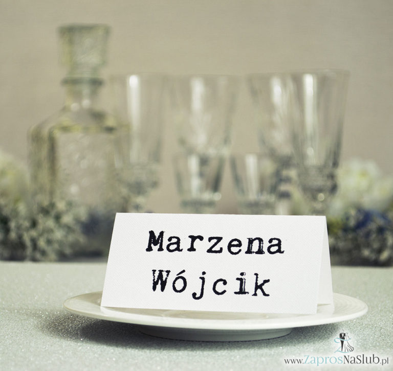 WIN-1201 Winietki ślubne, składane na pół, będące uzupełnieniem zaproszeń z wezwaniem - Zaproszenia ślubne - na ślub