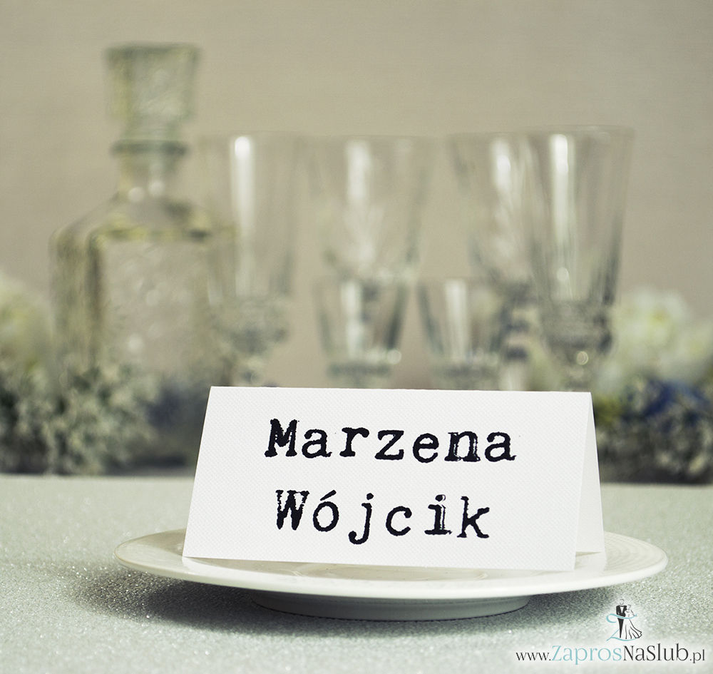 WIN-1201 Winietki ślubne, składane na pół, będące uzupełnieniem zaproszeń z wezwaniem - Zaproszenia ślubne - na ślub