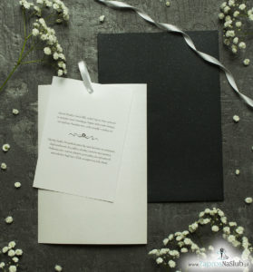 Zaproszenia ślubne w kopercie z czarnego papieru z błyszczącymi elementami. ZAP-62-88
