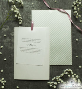 Zaproszenia ślubne w kopercie z ciekawym srebrnym motywem. ZAP-62-39
