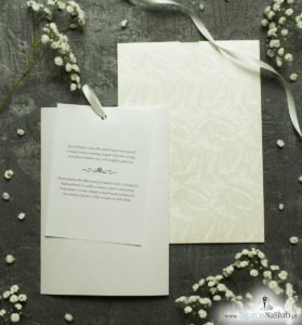 Zaproszenia ślubne w kopercie z motywem mrozu skuwającego szyby. ZAP-62-36