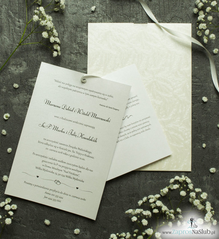 Zaproszenia ślubne w kopercie z motywem mrozu skuwającego szyby. ZAP-62-36 - ZaprosNaSlub