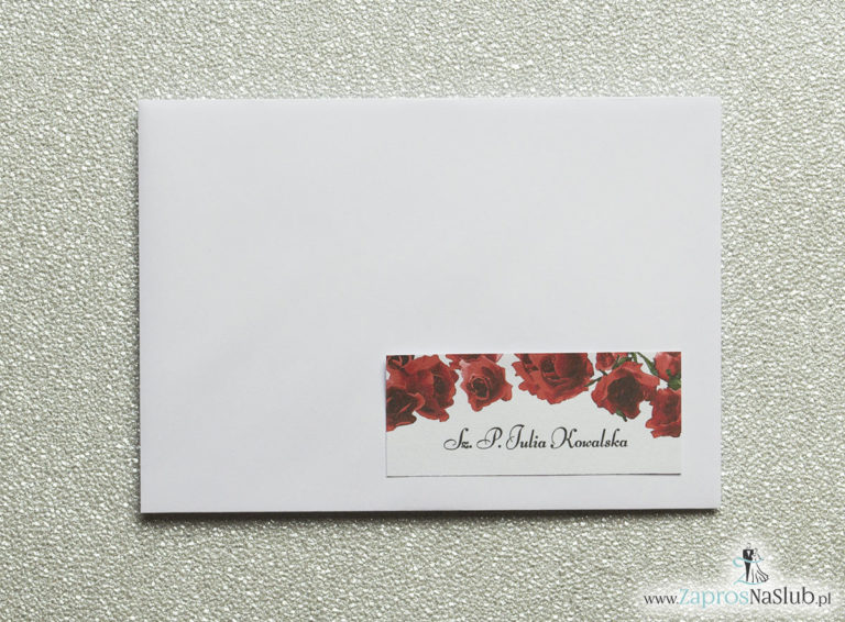 Kwiatowe naklejki na koperty - personalizacja kopert naklejką z kwiatami róży