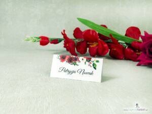 Kwiatowe winietki z motywem czerwonych róż. WIN-114-2