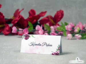 Zaproszenia ślubne z motywem geometrycznego serca i kwiatami piwonii. ZAP-41-08