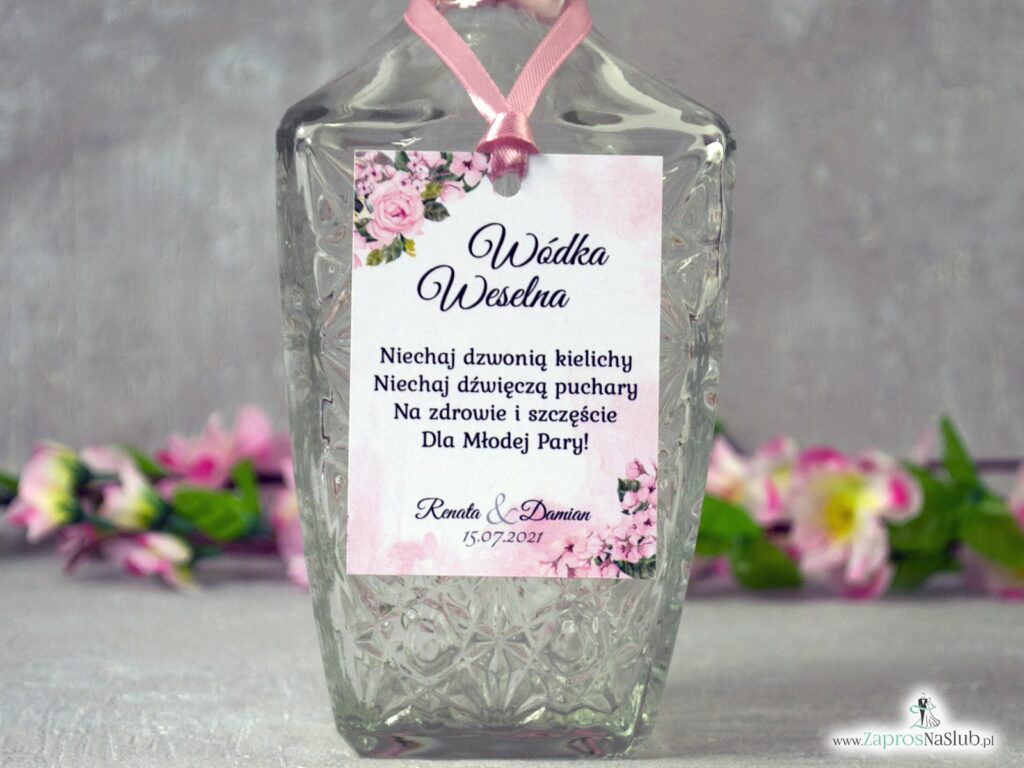 Zawieszki na alkohol z różowymi kwiatami róży ZAW-41-23-min