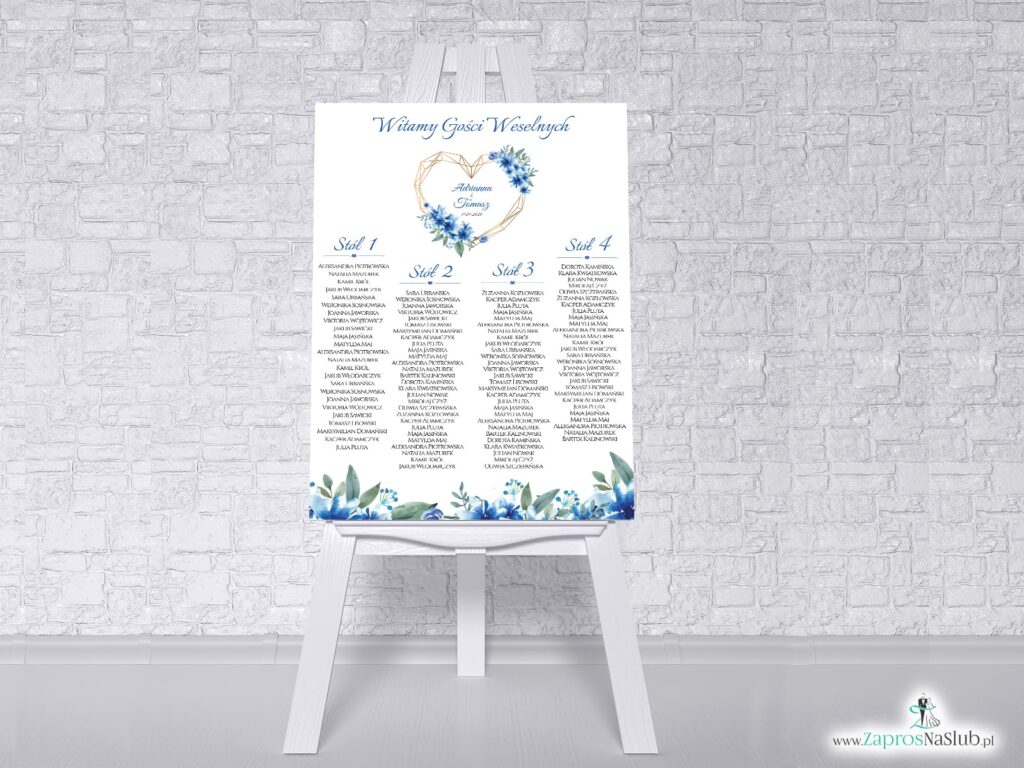 Plan stołów gości weselnych z niebieskimi kwiatami PSDP-41-22-min