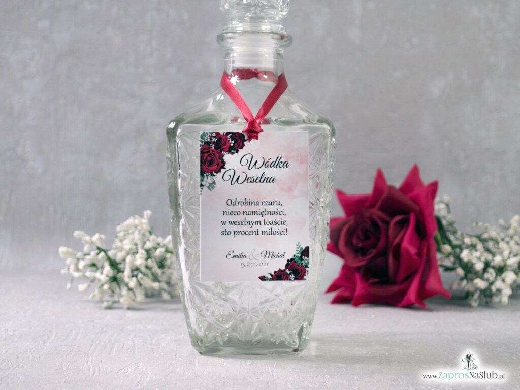 Zawieszki na alkohol z czerwonymi różami, kwiatowe ZAW-41-09
