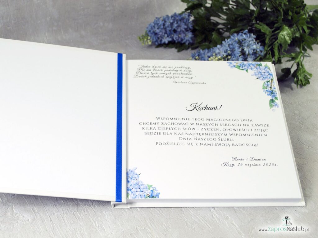 Księga gości fotobudka, wesele niebieskie hortensje KSG-41-11