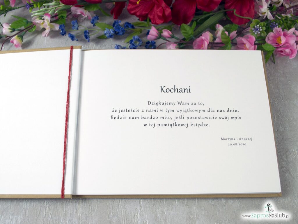 Księga gości z polnymi kwiatami eko, w stylu rustykalnym KSG-35-01