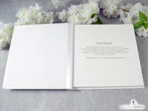 Księga gości z białymi kwiatami i zielonymi liśćmi. KSG-127