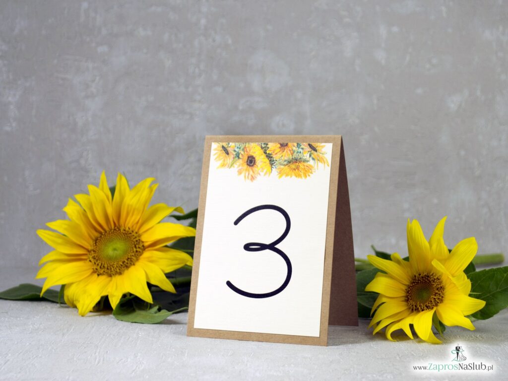 Numer na stół słoneczniki na papierze eko NNS-133