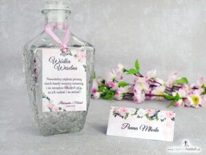 Zawieszka na alkohol z różowymi i białymi kwiatami ZAW-41-12