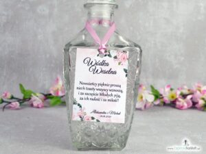 Zawieszka na alkohol z różowymi i białymi kwiatami ZAW-41-12