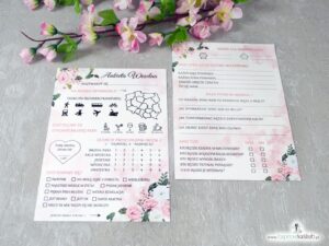 Ankiety weselne z różowymi i białymi kwiatami ANK-41-12