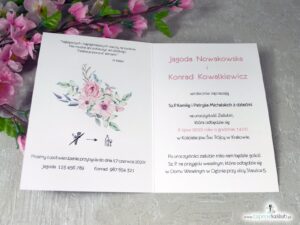 Zaproszenia z kwiatową ramką z róż ZAP-117