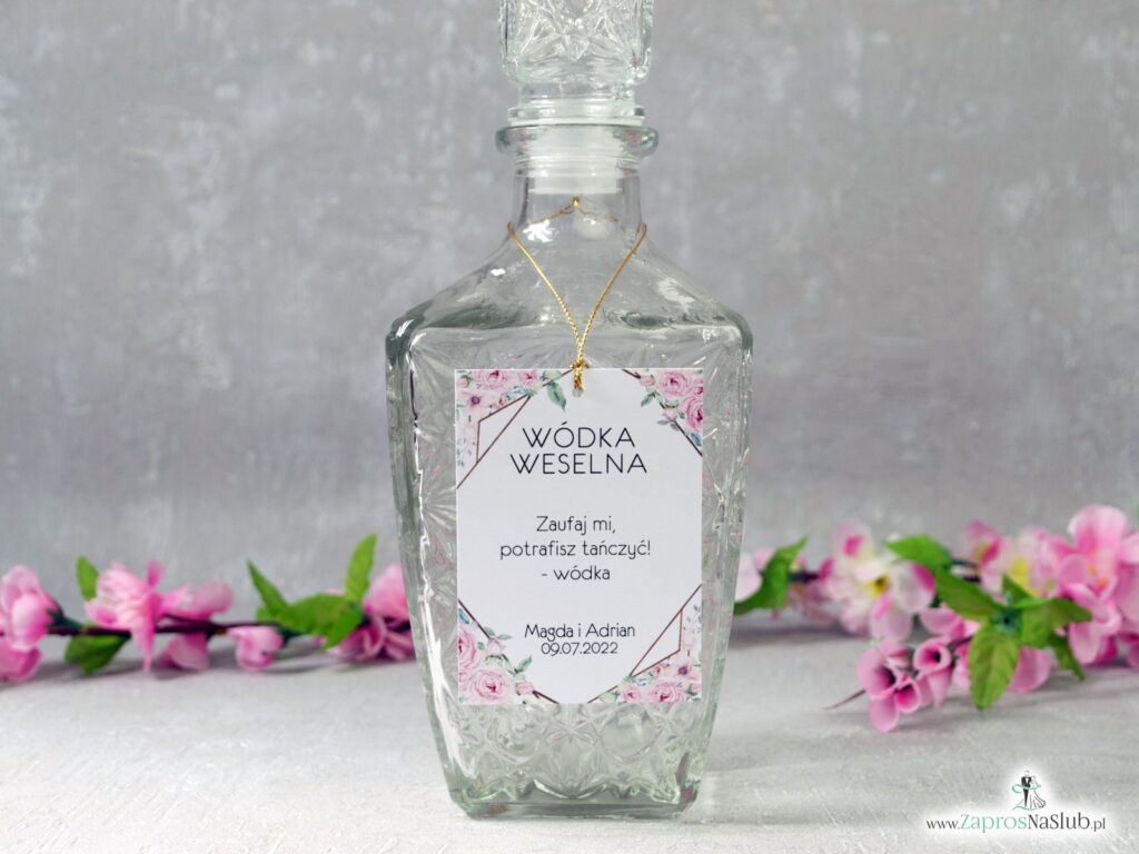 Zawieszka na alkohol z geometrycznym wzorem i kwiatami ZAW-132