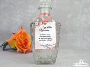 Zawieszka na alkohol z kwiatami w kolorze herbacianym. ZAW-41-10