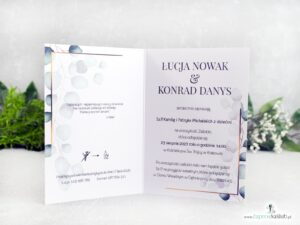 Zaproszenie ślubne z eukaliptusem ZAP-153-1