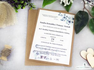 Zaproszenie ślubne eko z eukaliptusem ZAP-153-3