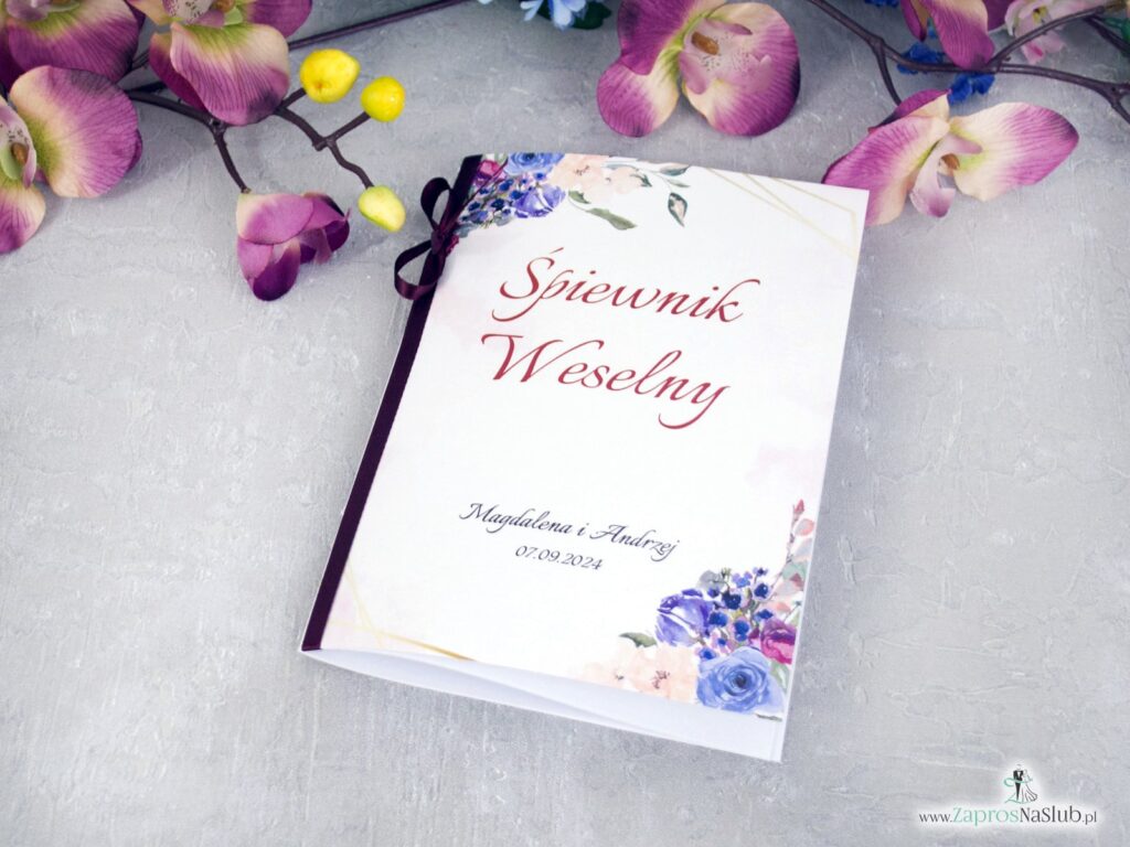Śpiewnik weselny z kolorowymi kwiatami SPW-41-74 - zdjęcie 2